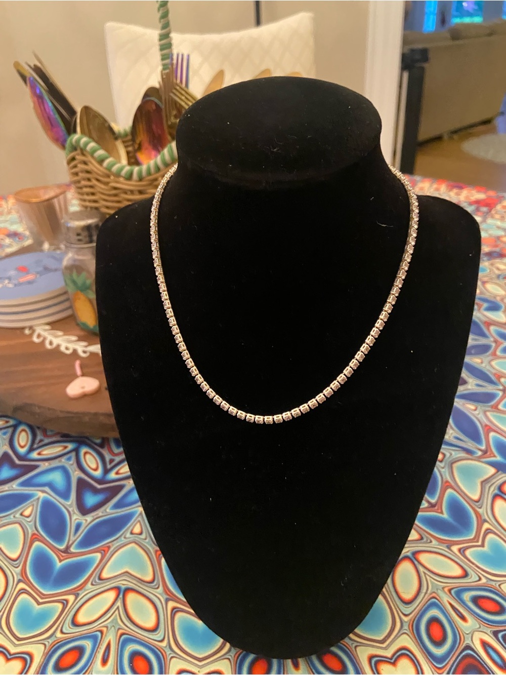 Classic silver  tennis Necklace - Elegant Everyday Chain